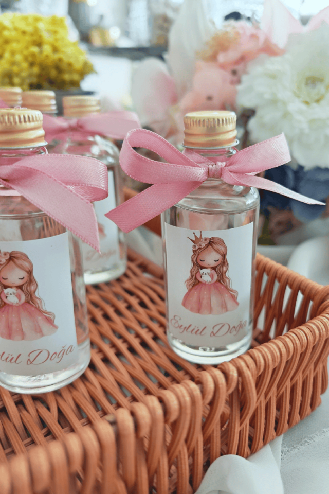 Cam Şişe Kolonya Kız Bebek Hediyelik