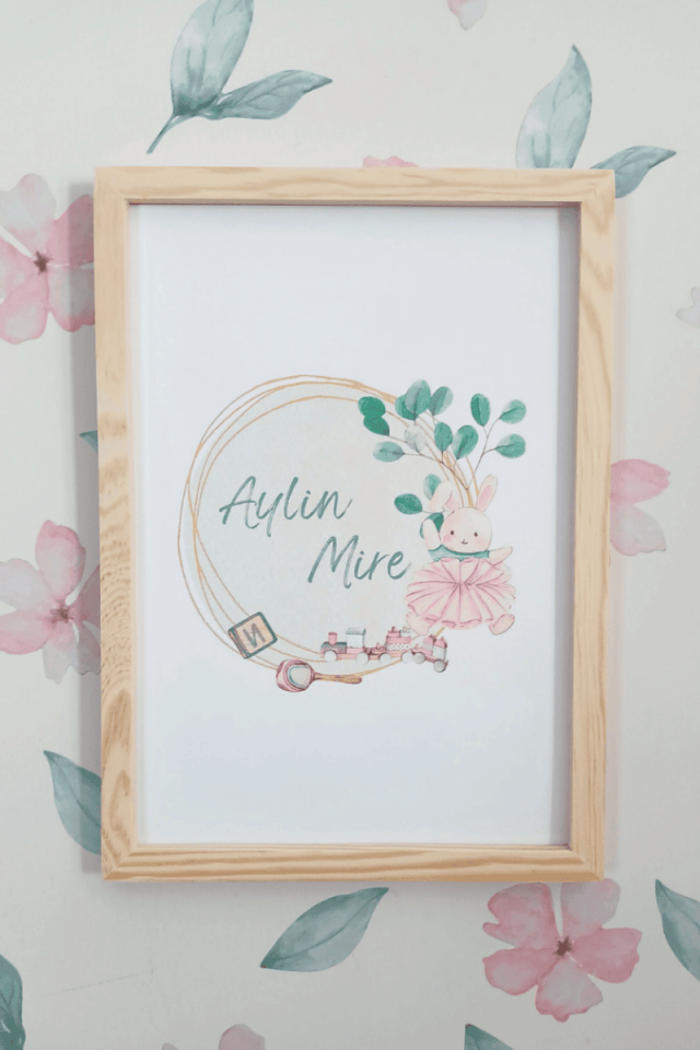 Kız Bebek Kapı Süsü / Pano