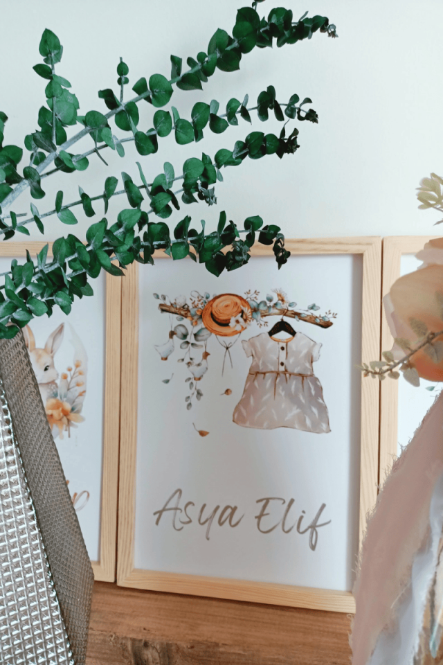 Bohem Kız Bebek Kapı Süsü / Pano