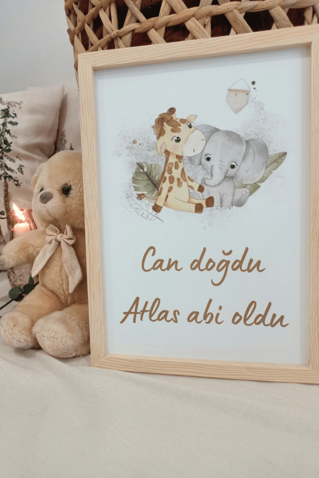 Hayvan Tasarımlı Erkek Bebek Kapı Süsü / Pano