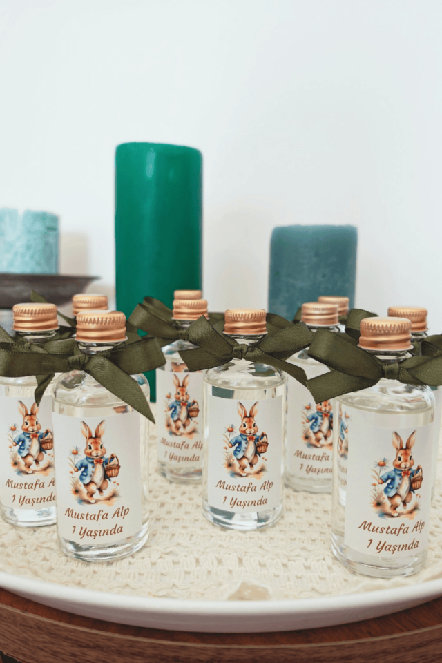 Peter Rabbit Konsept Cam Şişe Kolonya Bebek Hediyelik