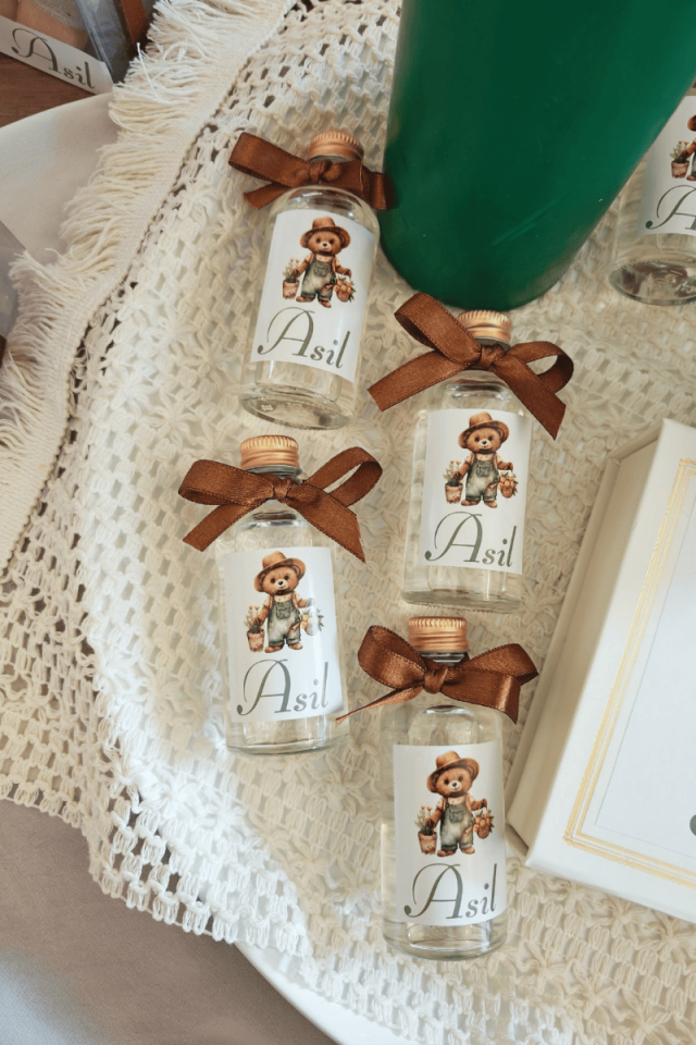 Teddy Bear Konsept Cam Şişe Kolonya Bebek Hediyelik