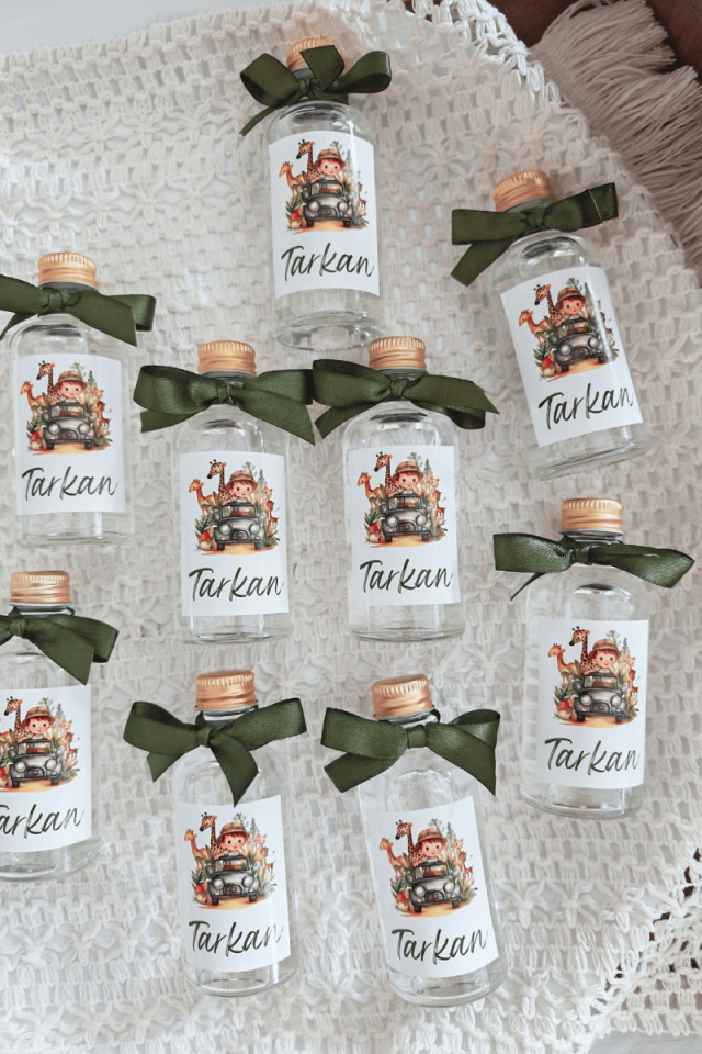 Safari Konsept Cam Şişe Kolonya Bebek Hediyelik