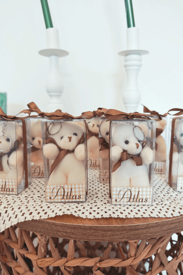 Kutulu Peluş Ayıcık Anahtarlık Bebek Hediyelik