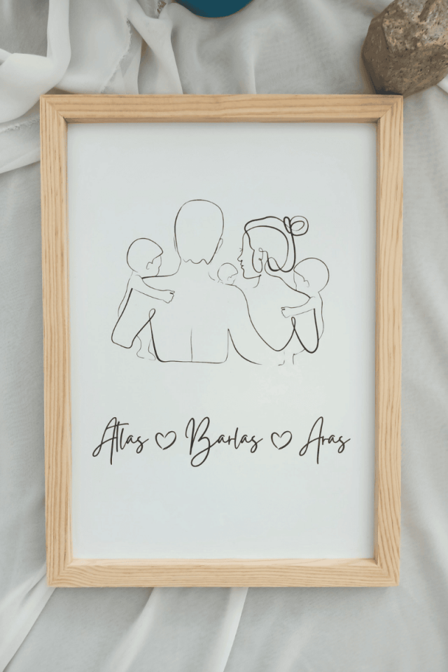 Aile Tasarımlı Bebek Kapı Süsü / Pano