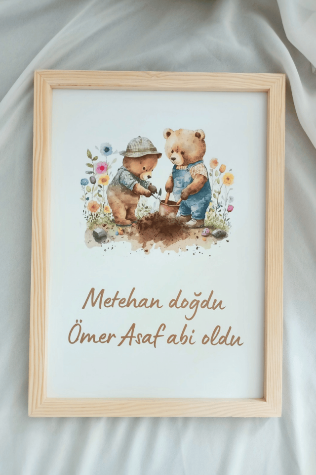 Kardeş Tasarımlı Bebek Kapı Süsü / Pano