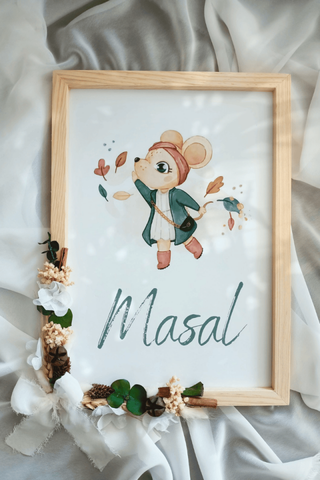 Çiçek Süslemeli Kapı Süsü / Pano