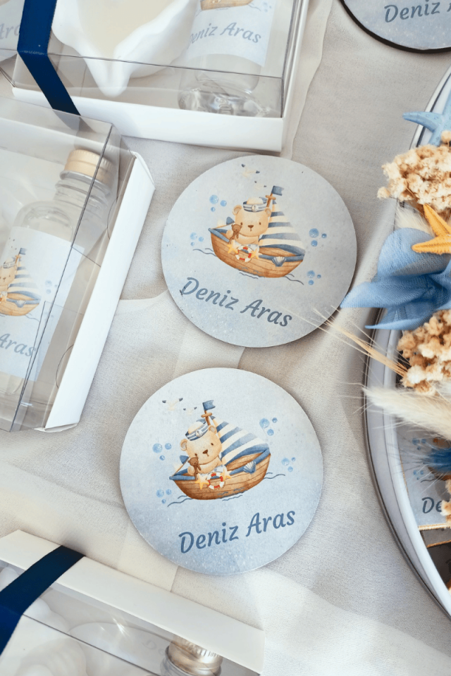 Ayıcık Tasarımlı Erkek Bebek Hediyelik Magnet