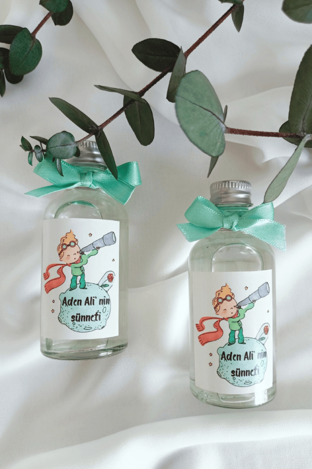 Cam Şişe Kolonya Erkek Bebek Hediyelik