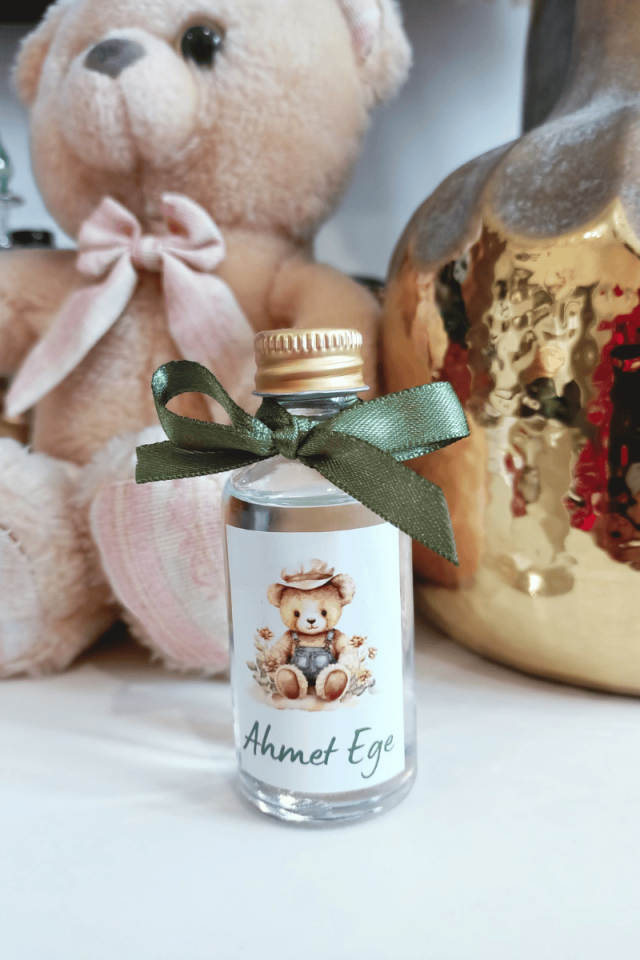 Cam Şişe Kolonya Erkek Bebek Hediyelik