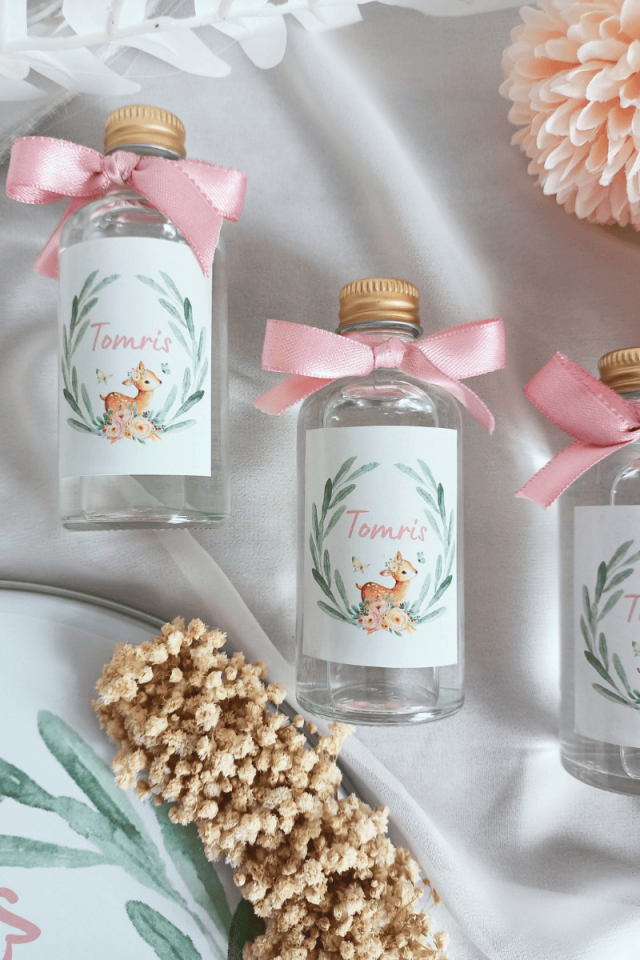 Cam Şişe Kolonya Kız Bebek Hediyelik