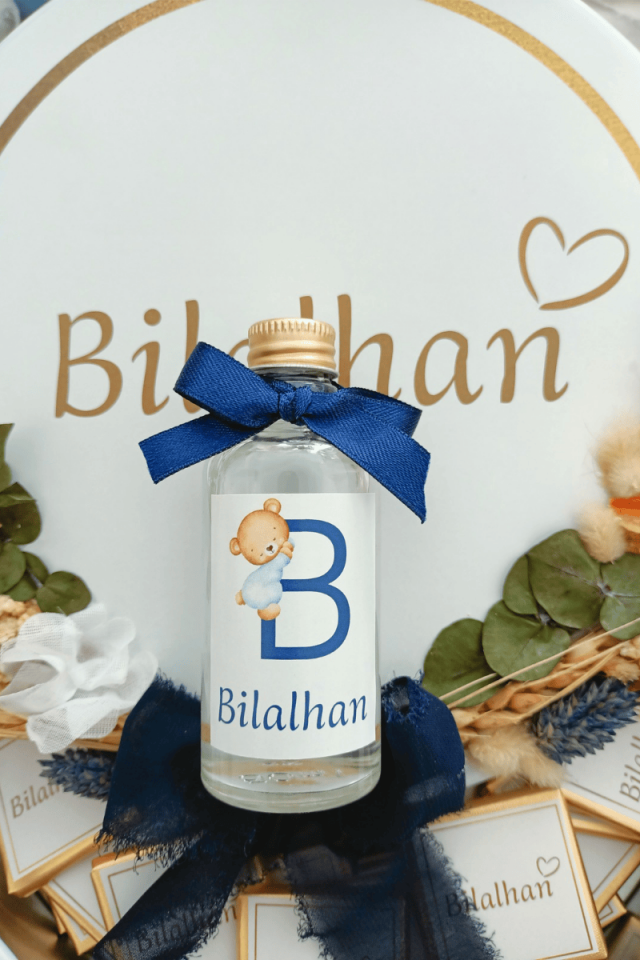 Cam Şişe Kolonya Erkek Bebek Hediyelik