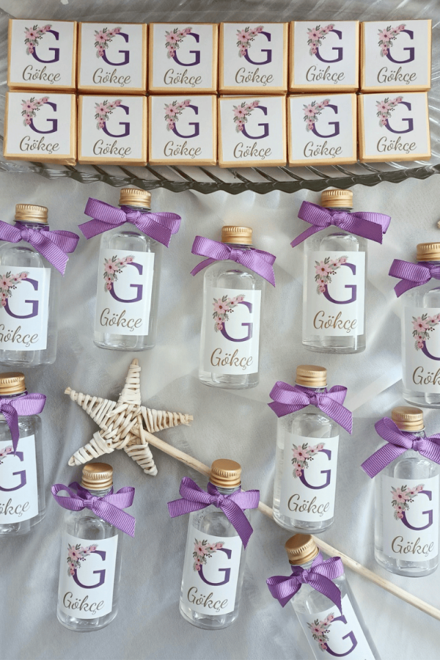 Cam Şişe Kolonya Kız Bebek Hediyelik