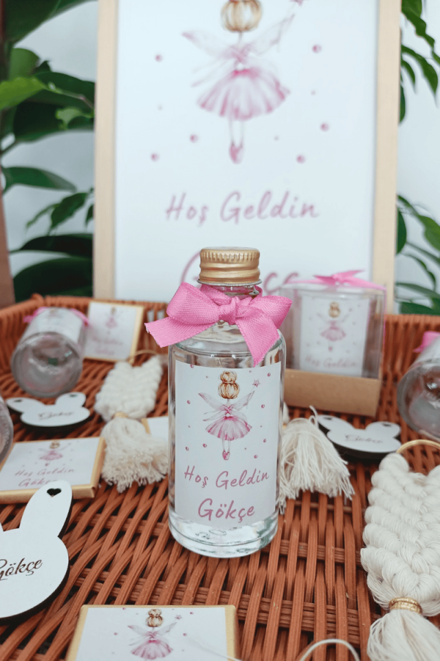 Cam Şişe Kolonya Kız Bebek Hediyelik