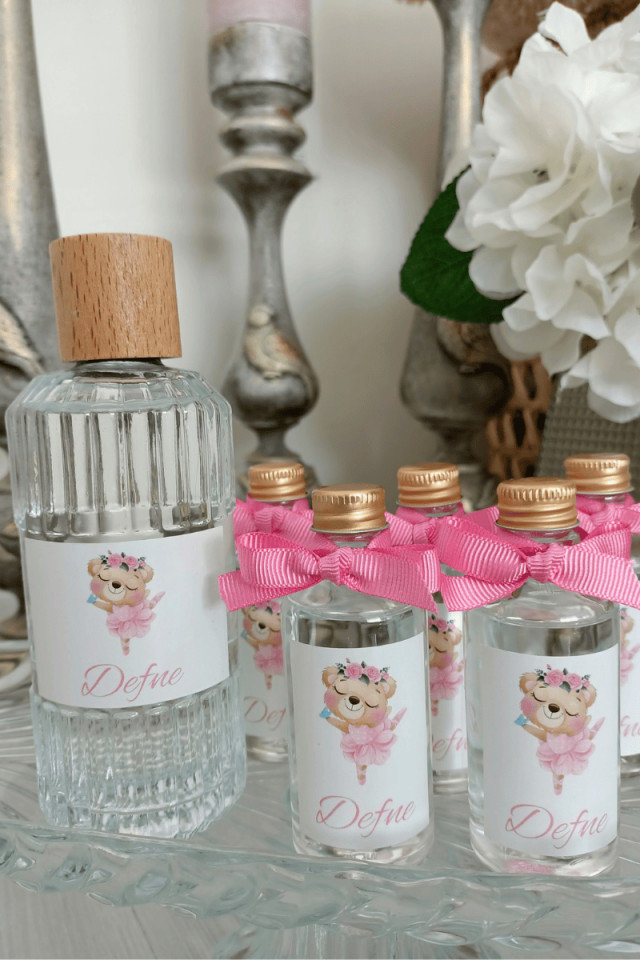 Cam Şişe Kolonya Kız Bebek Hediyelik