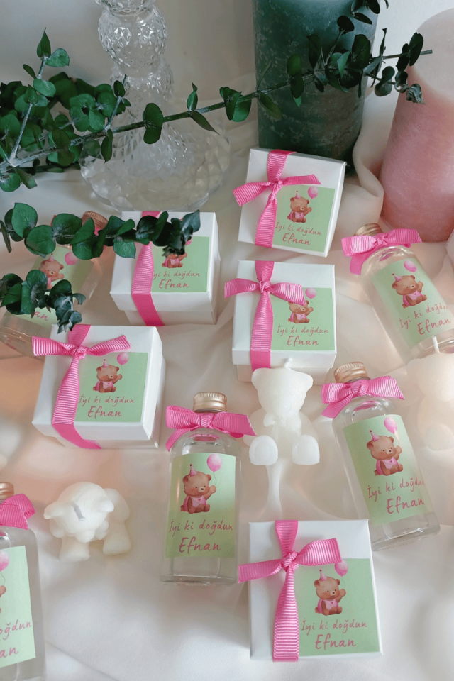 Cam Şişe Kolonya Kız Bebek Hediyelik