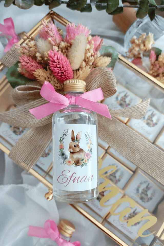 Cam Şişe Kolonya Kız Bebek Hediyelik