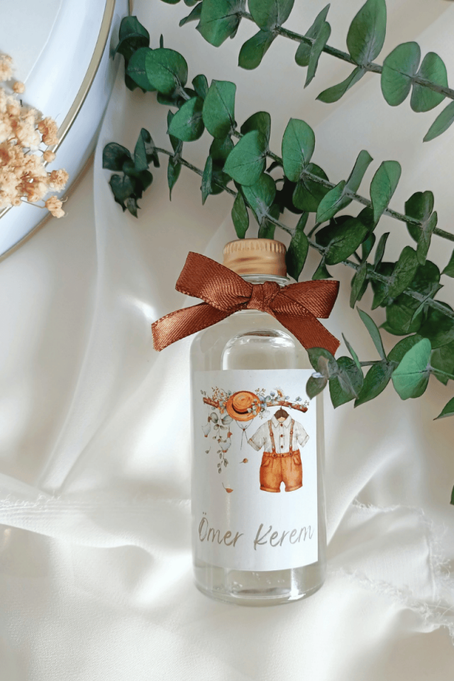 Cam Şişe Kolonya Erkek Bebek Hediyelik