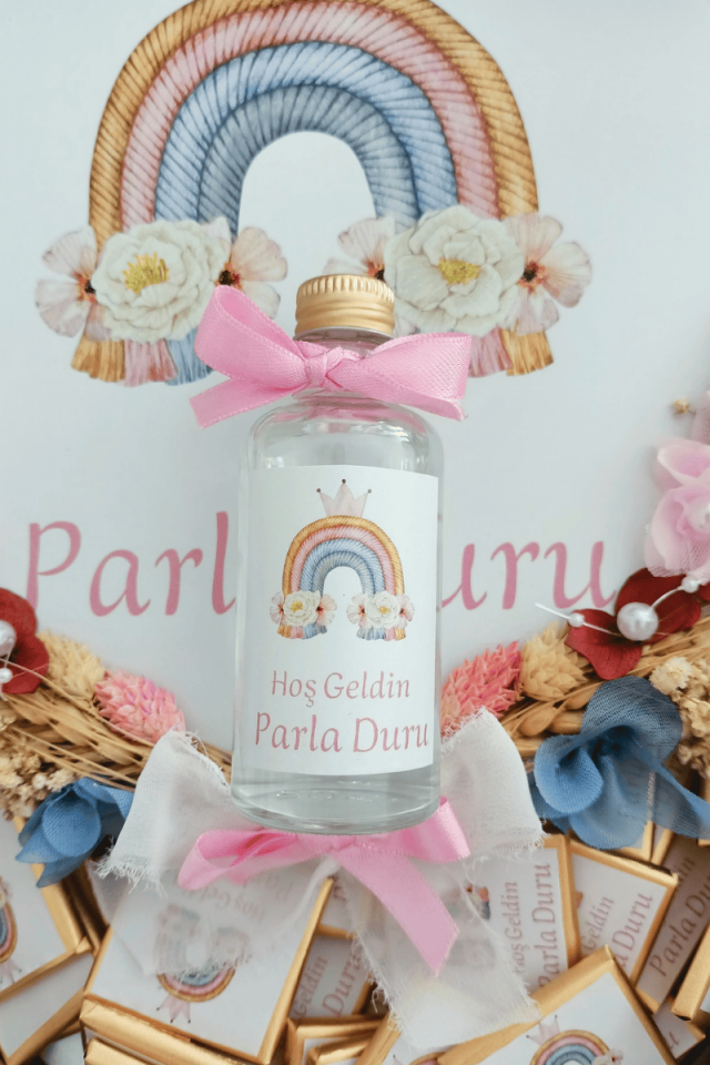 Cam Şişe Kolonya Kız Bebek Hediyelik