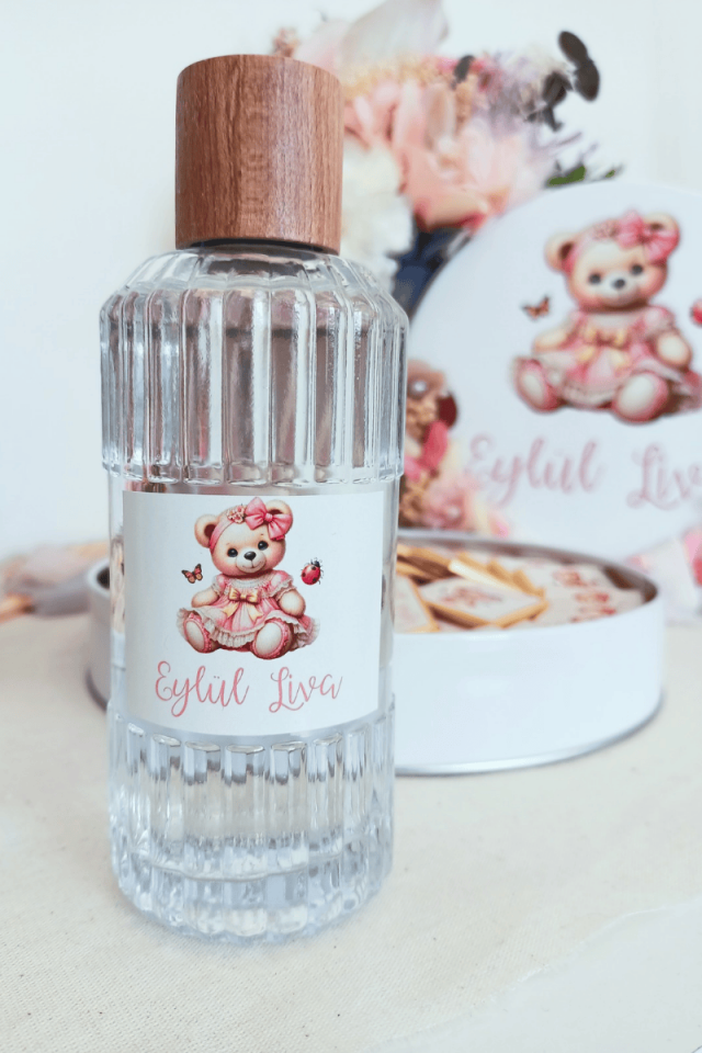 Ayıcık Tasarımlı Kız Bebek Büyük Boy İkramlık Kolonya