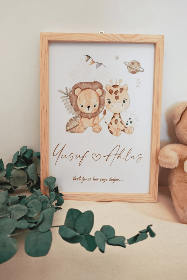 Hayvan Tasarımlı Bebek Kapı Süsü / Pano