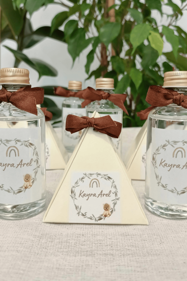 Kuş Lokumlu Pİramit Kutu Bebek Hediyelik