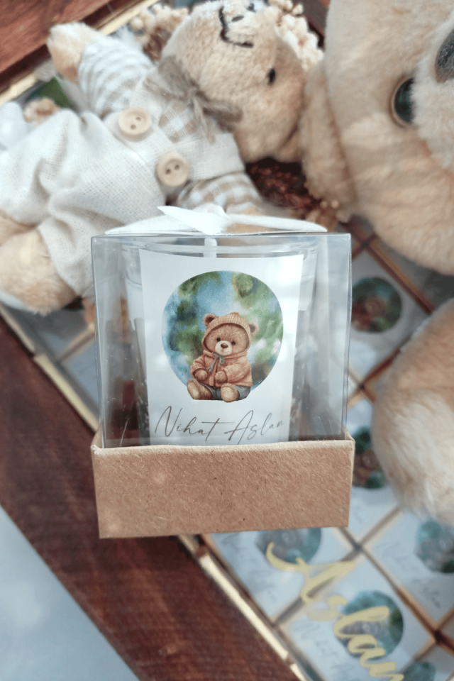 Kutulu Cam Bardak Mum Bebek Hediyelik