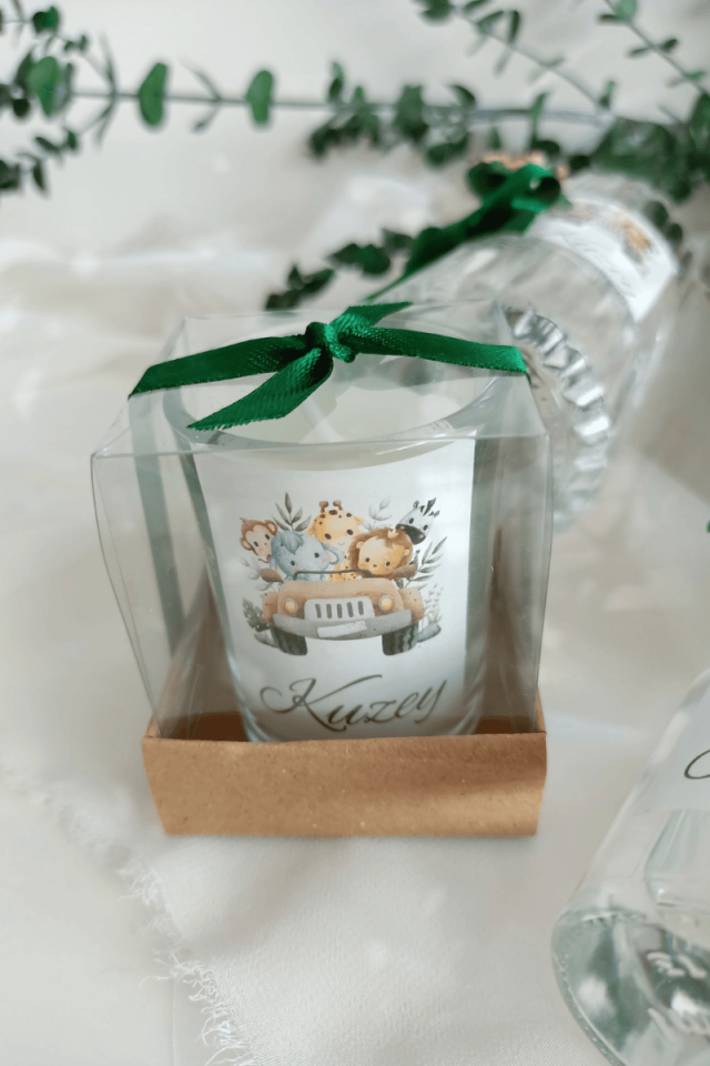 Kutulu Cam Bardak Mum Bebek Hediyelik