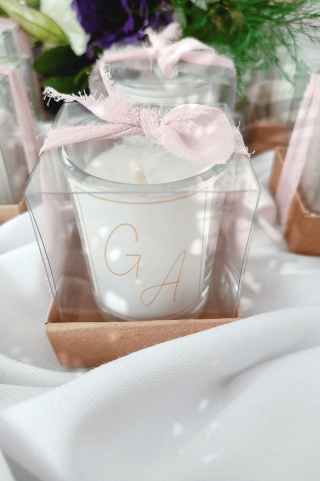 Kutulu Cam Bardak Mum Hediyelik - Özel Kurdeleli