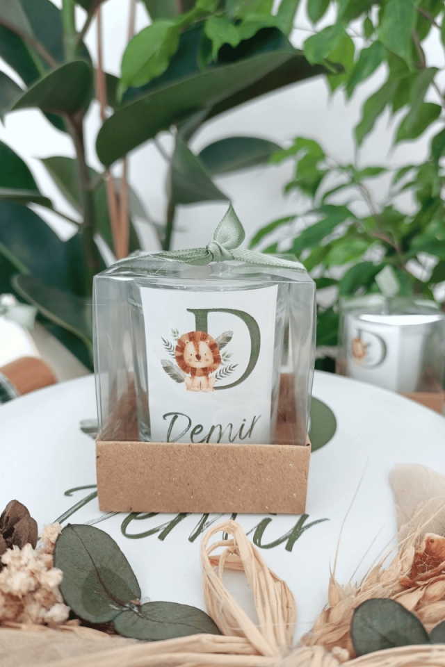 Kutulu Cam Bardak Mum Bebek Hediyelik