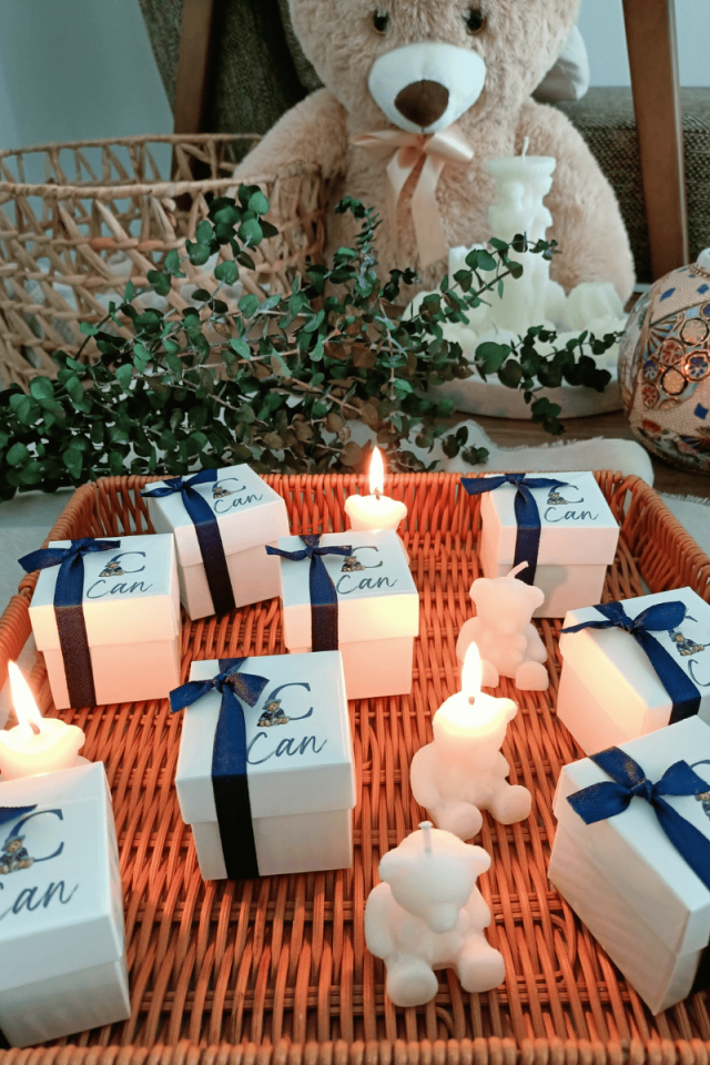 Kutulu Ayıcık Mum Bebek Hediyelik