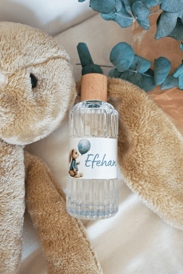 Erkek Bebek Tavşan Tasarımlı Büyük Boy İkramlık Kolonya