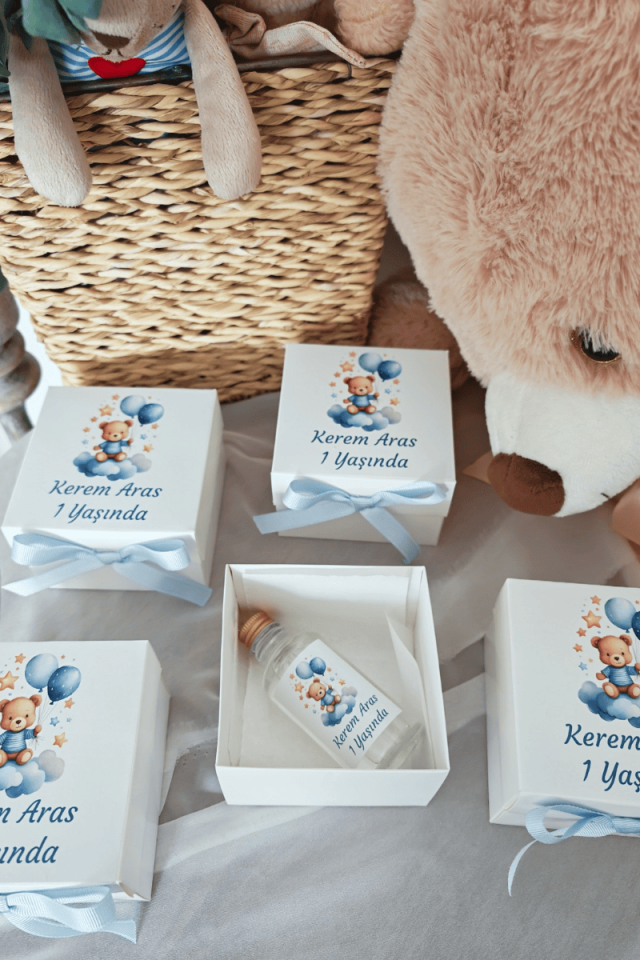 Kutulu Cam Şişe Kolonya Bebek Hediyelik